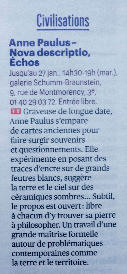 Encart Telerama Sortir 02 01 2018 Nova Descriptio Anne Paulus